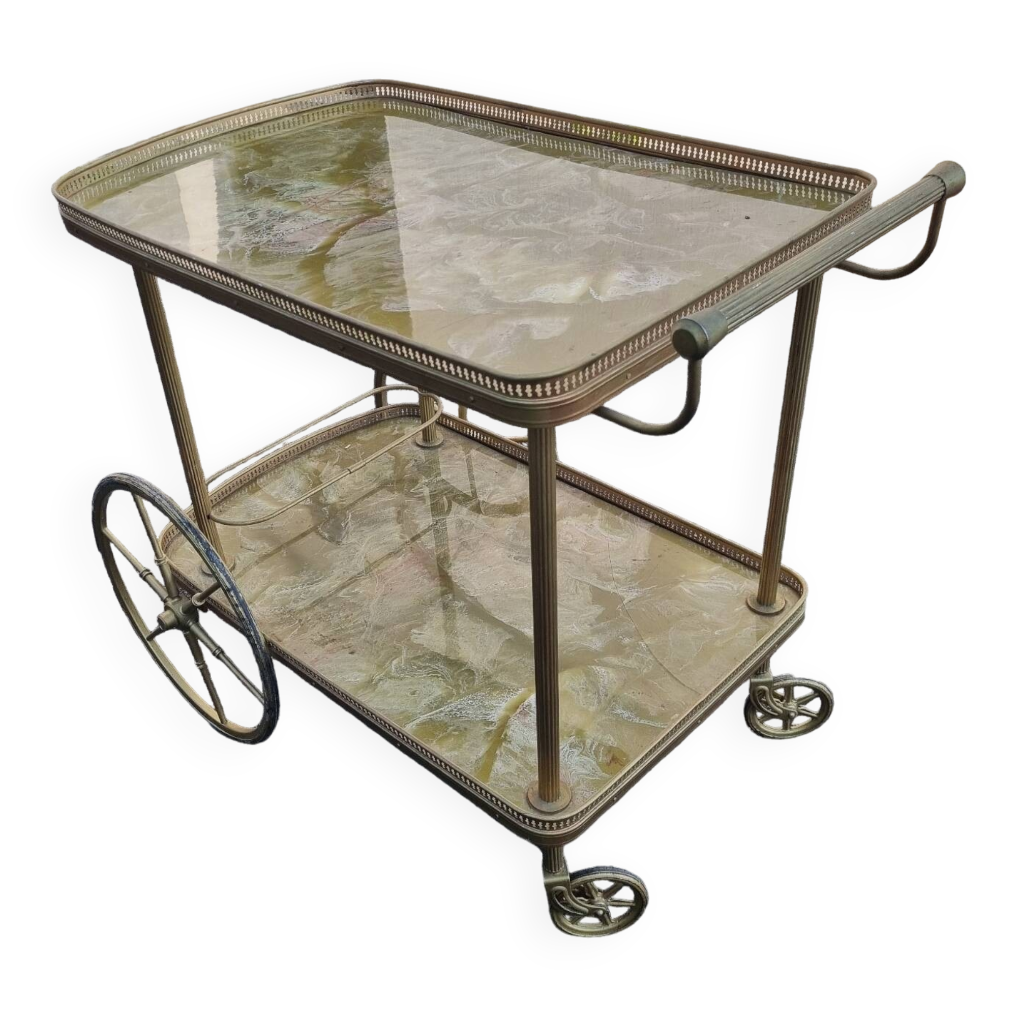 Rolling table, formica serving trolley