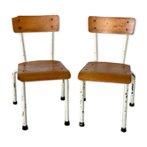 Paire de chaises d'écolier vintage