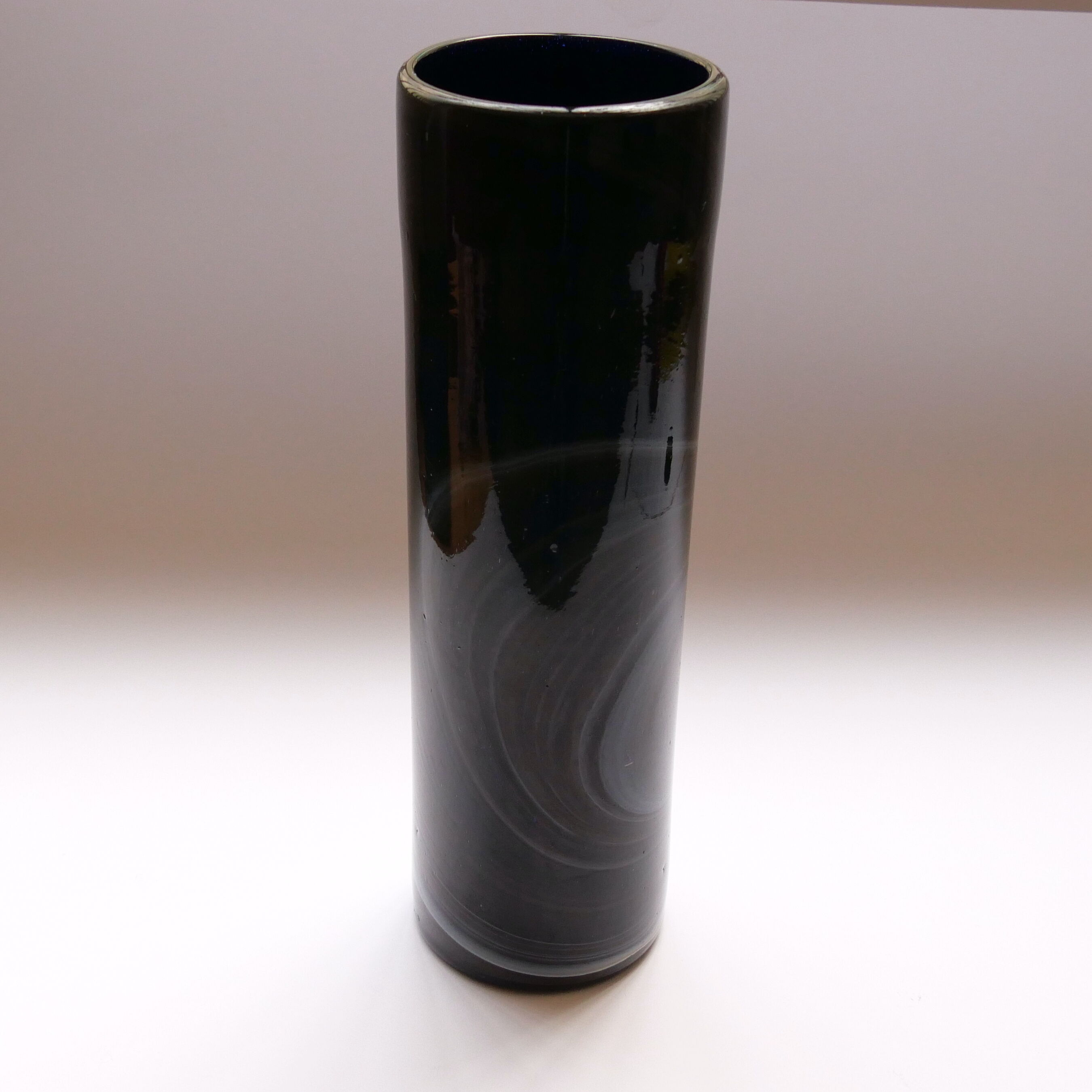 Agate glass cylinder vase, Maure Vieil 1970
