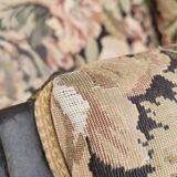 Napoleon III period armchair with floral tapestry, 19th century