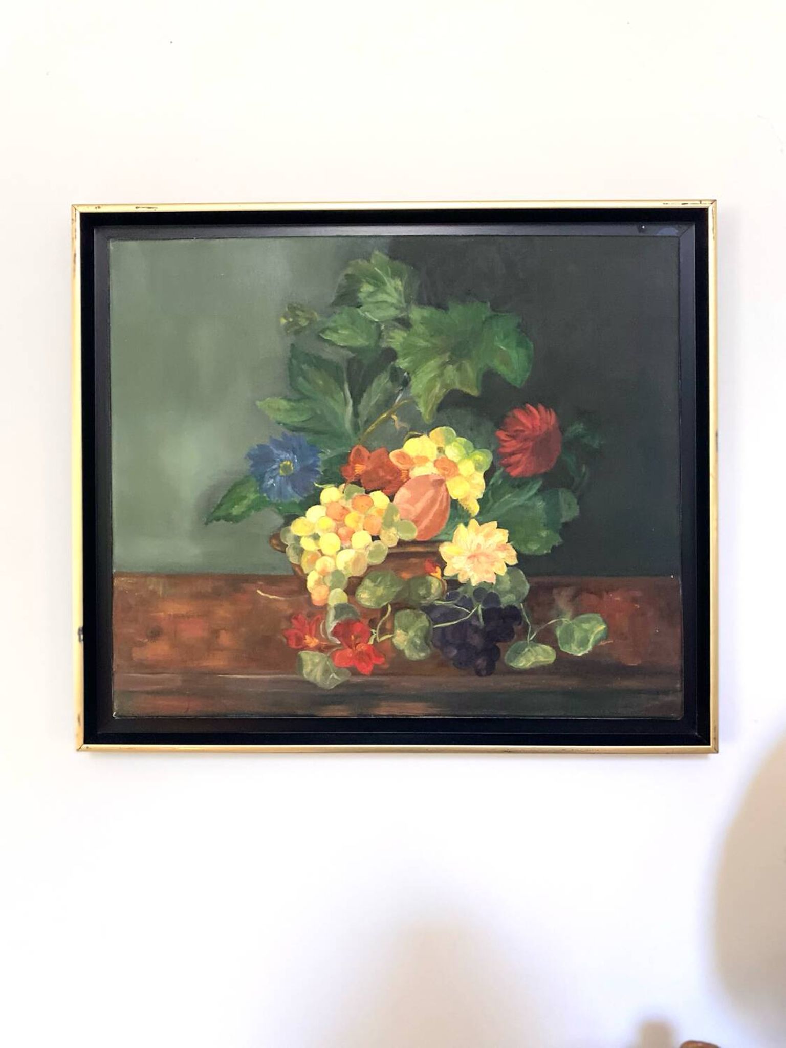 Framed antique oil painting