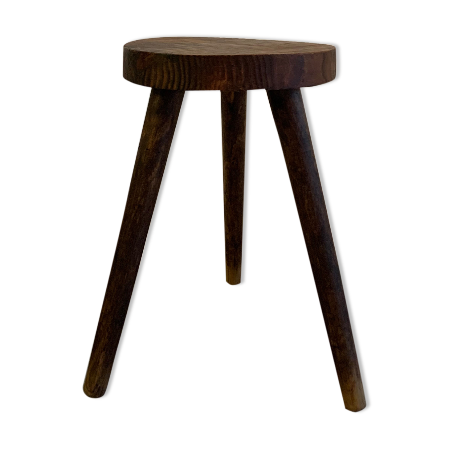 Vintage tripod wood farm stool