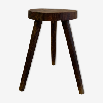 Vintage tripod wood farm stool