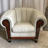 Pair of Chesterfield leather armchairs