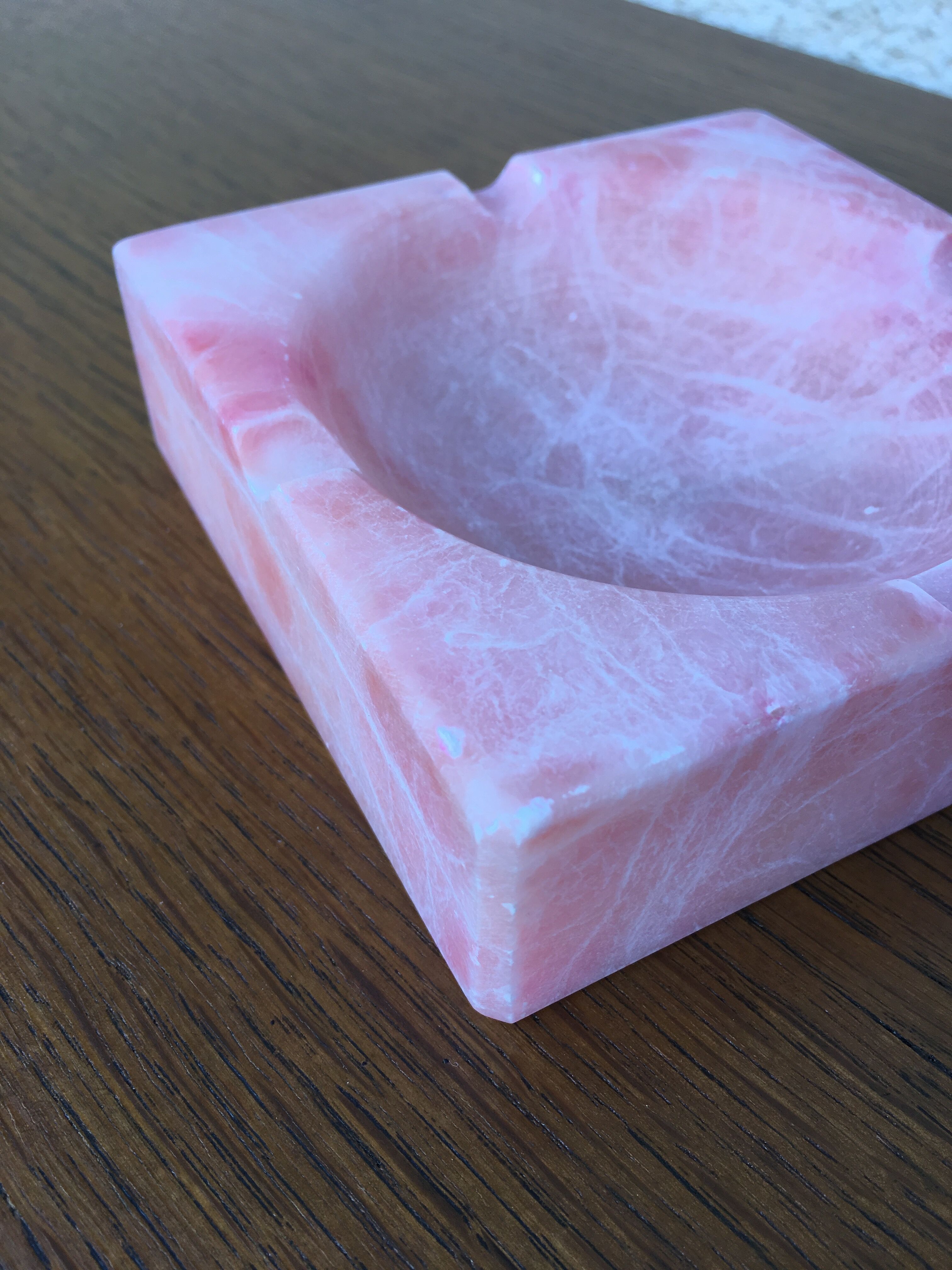 Pink marble ashtray
