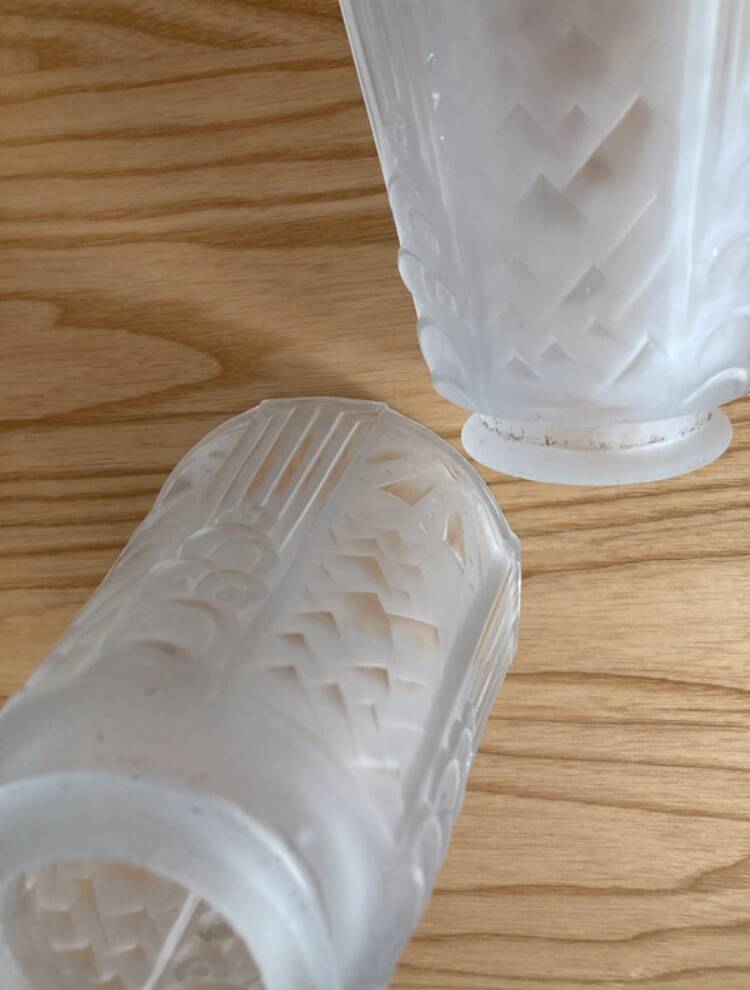 Pair of Art Deco Muller Brothers pendant lights