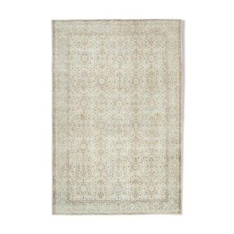 Handmade oriental beige carpet 208 cm x 306 cm