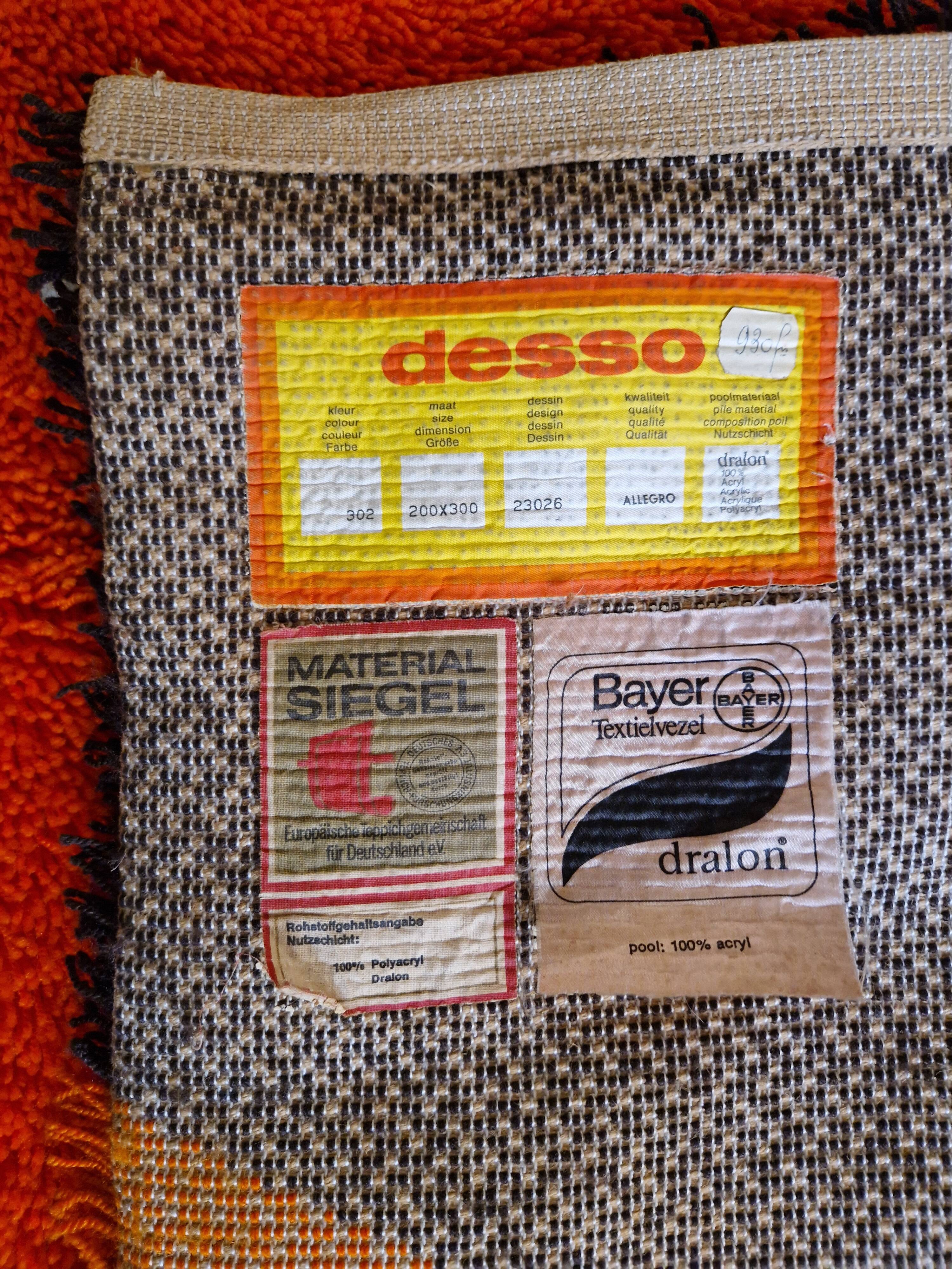 Desso carpet 1970 Bayer 200 x 300 Vintage