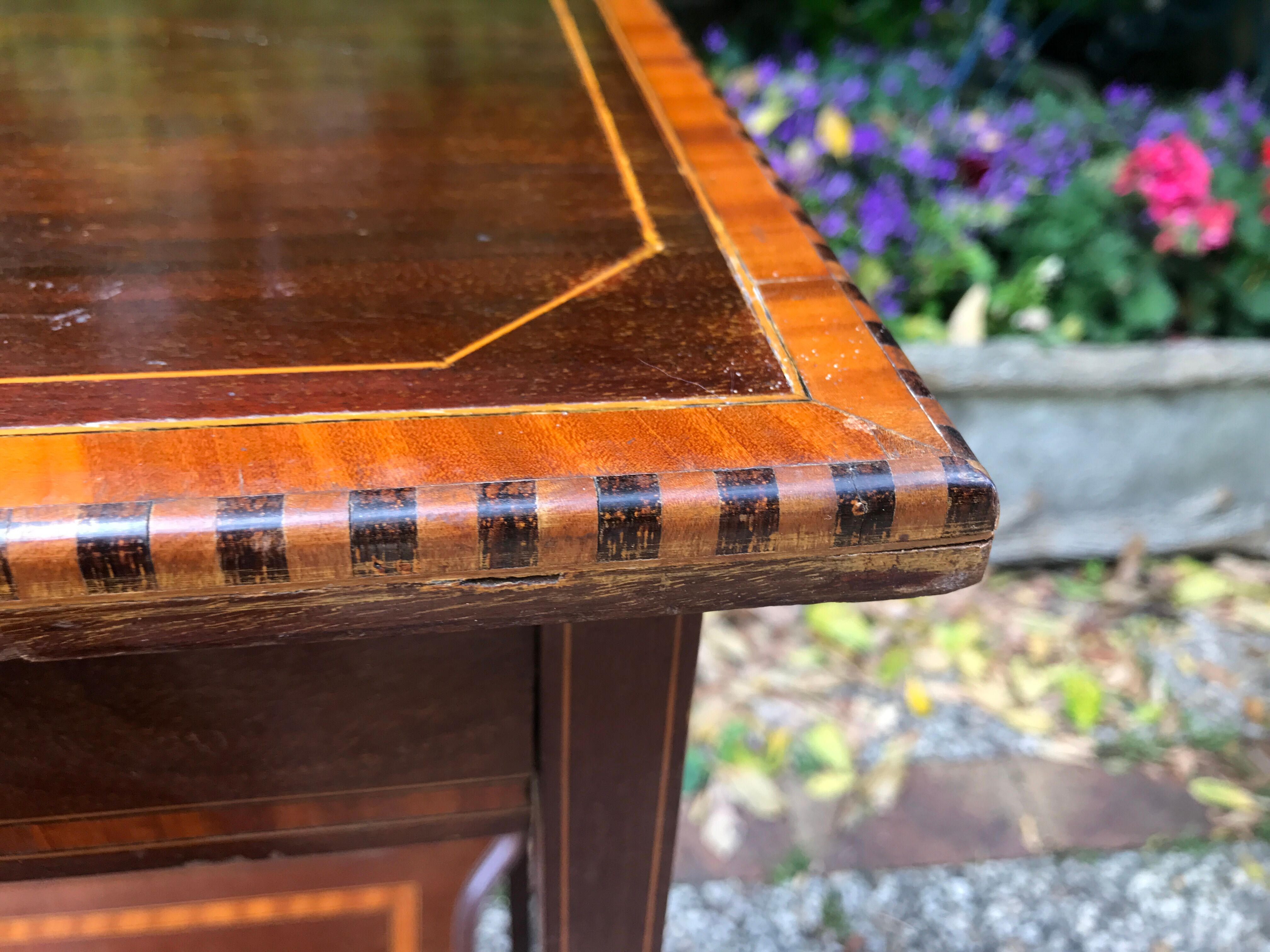 Inlaid console side table