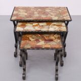 Onyx nesting tables France 1970s