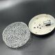 Vintage glacier glass Brutalist round ceiling light.
