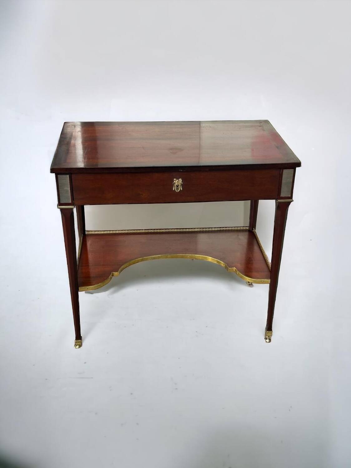 Console Table Writing Desk In Mahogany Louis XVI Style 20th Century Period