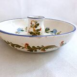 Pair of handmade cracked earthenware hand candlesticks signed Bassano Italy