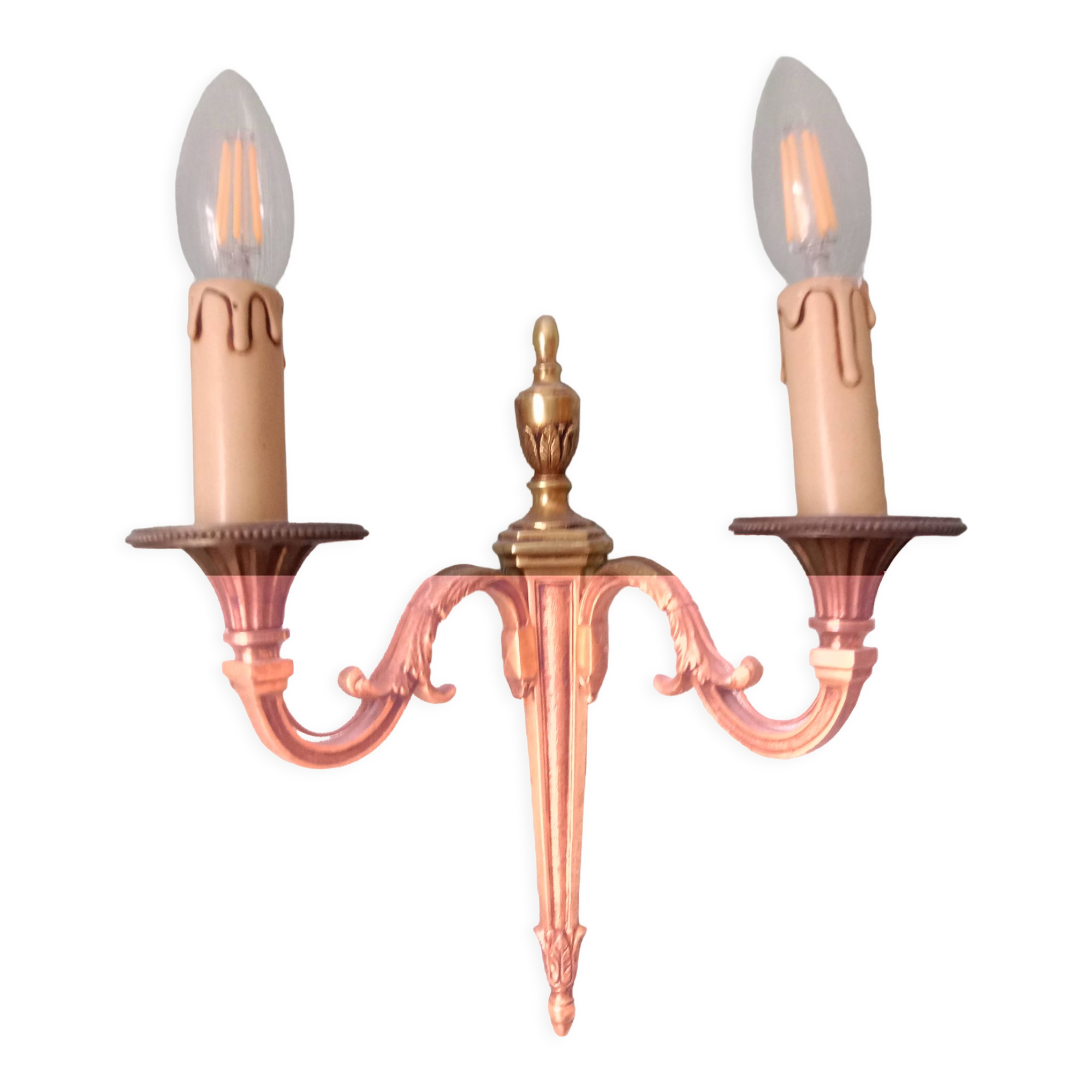 The pair of bronze wall lamps empire style 2 fires