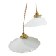Série de deux suspensions vintage en opaline blanche