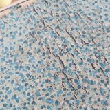 White wooden painter's stool - blue seat