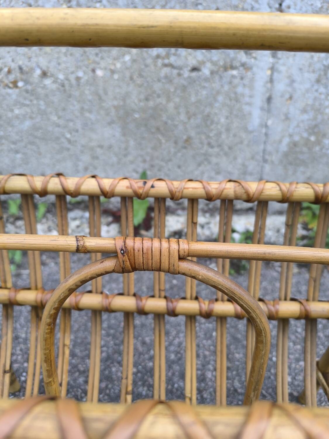 Rattan magazine rack 1960