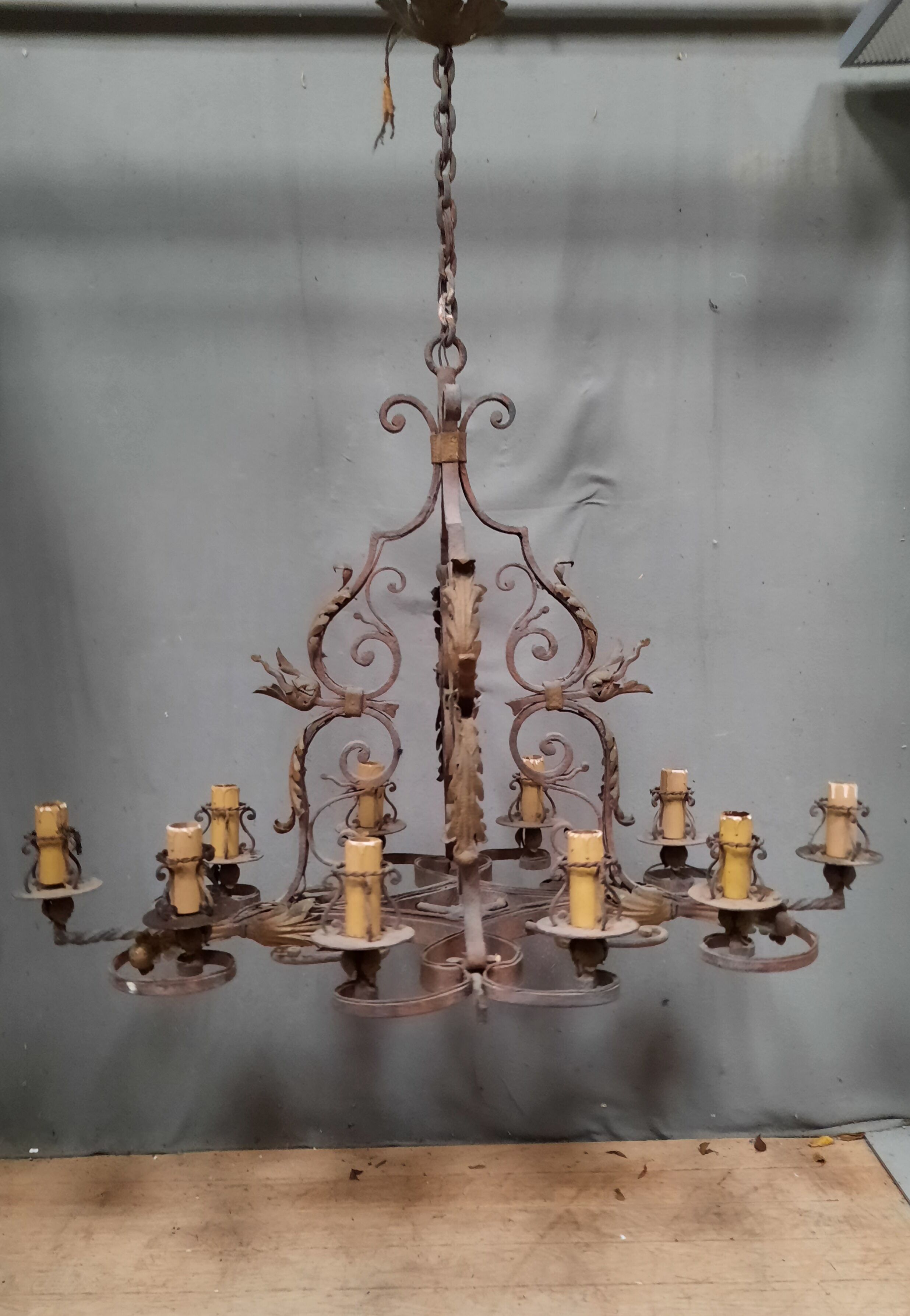 wrought iron chandelier medieval style