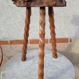 Brutalist naturalistic tripod stool