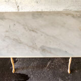 1920s bistro table in cast iron and white Carrara marble
