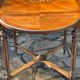 Center table decorated with marquetry of leaves and flowers in Louis XVI style, 19th century period