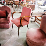Pink velvet bridge chair