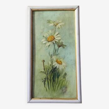 Daisies oil on cardboard