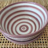 Lot of Moroccan ceramic bowls striped pink