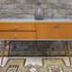 Small vintage Scandinavian furniture from the 1970s.