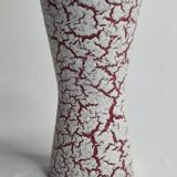 Pink and white vintage diabolo vase, 15 cm