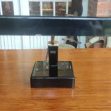 Design lamp in black lacquered wood