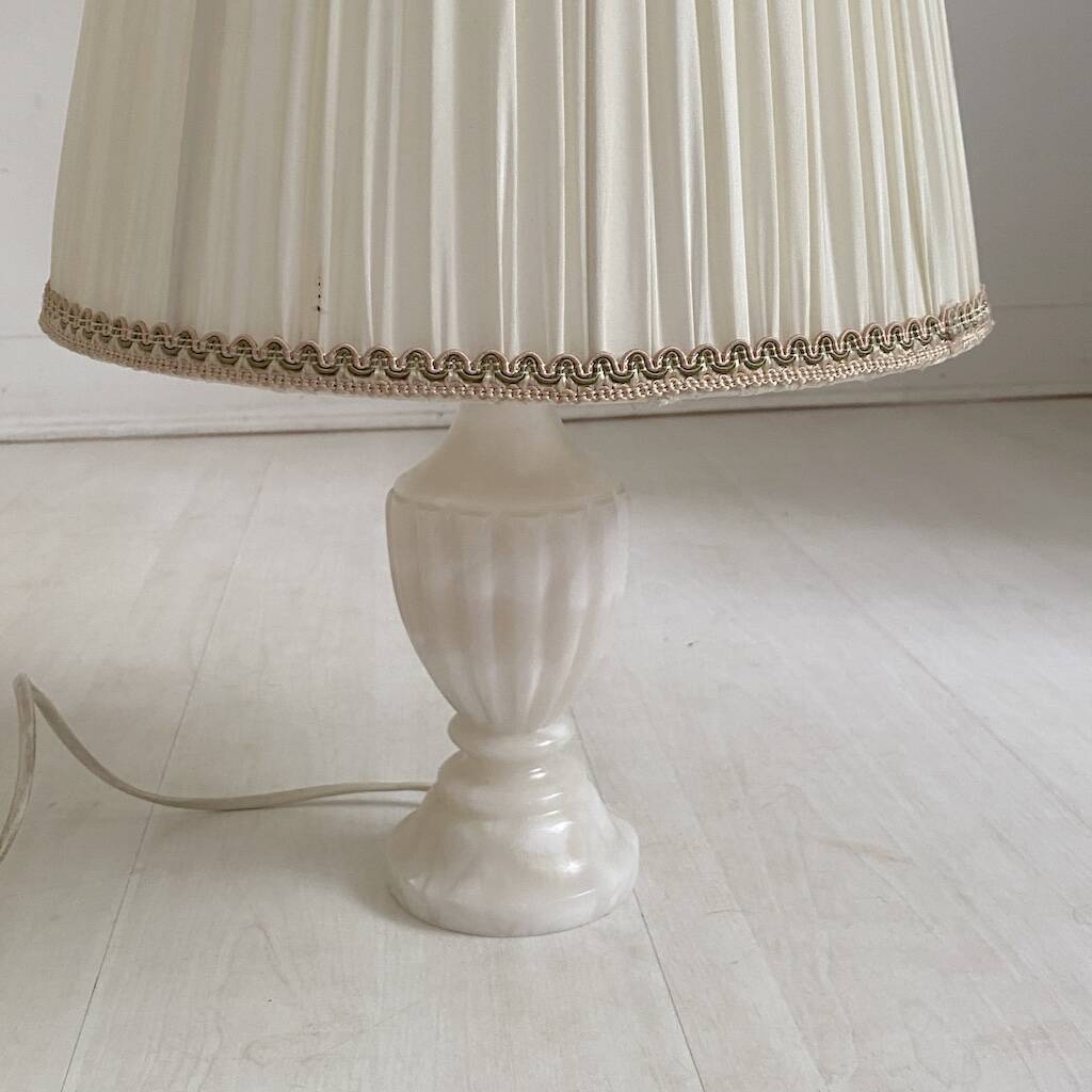 Pair of vintage 1970s alabaster table lamps