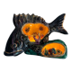 Lamp night light fish ceramic 1960