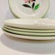 X5 small plates floral pattern glass Digoin sarreguemines Rustic -France -retro-vintage