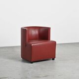 Pair of post-modern red leather armchairs by Wittmann
