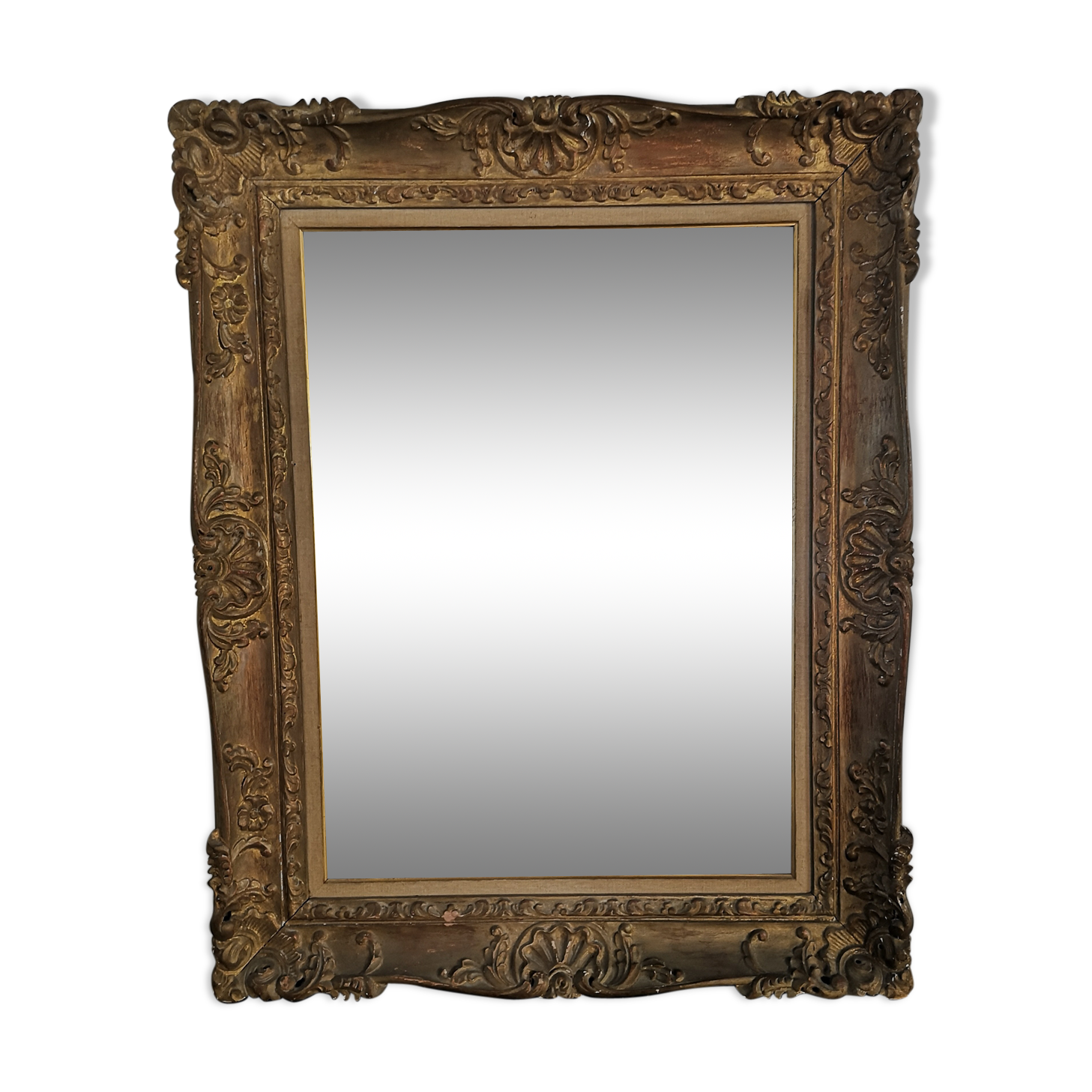 Carved and gilded wooden mirror early in the 20th century  - 96x76cm