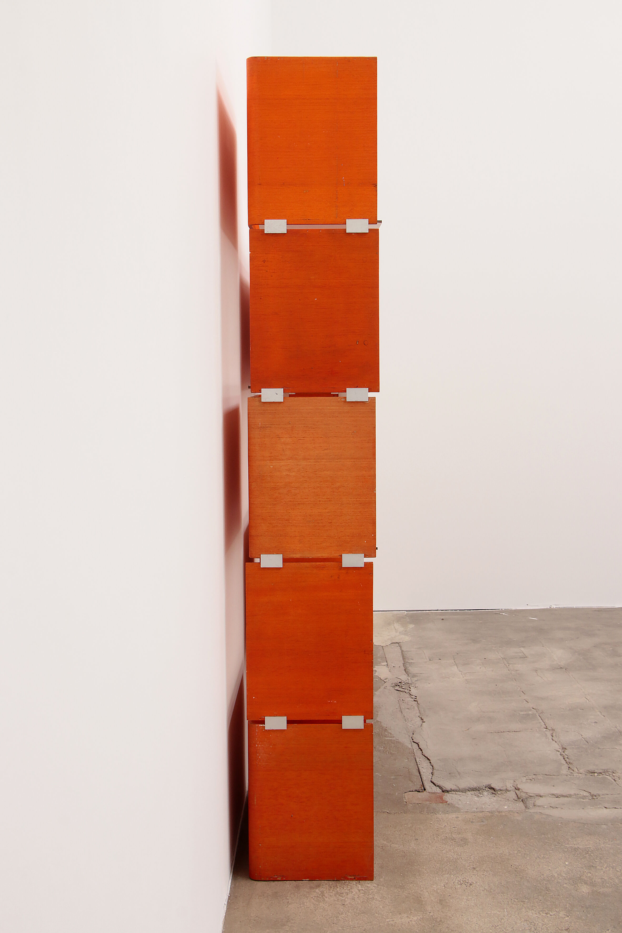 Modular French wall furniture orange made in the 60s.