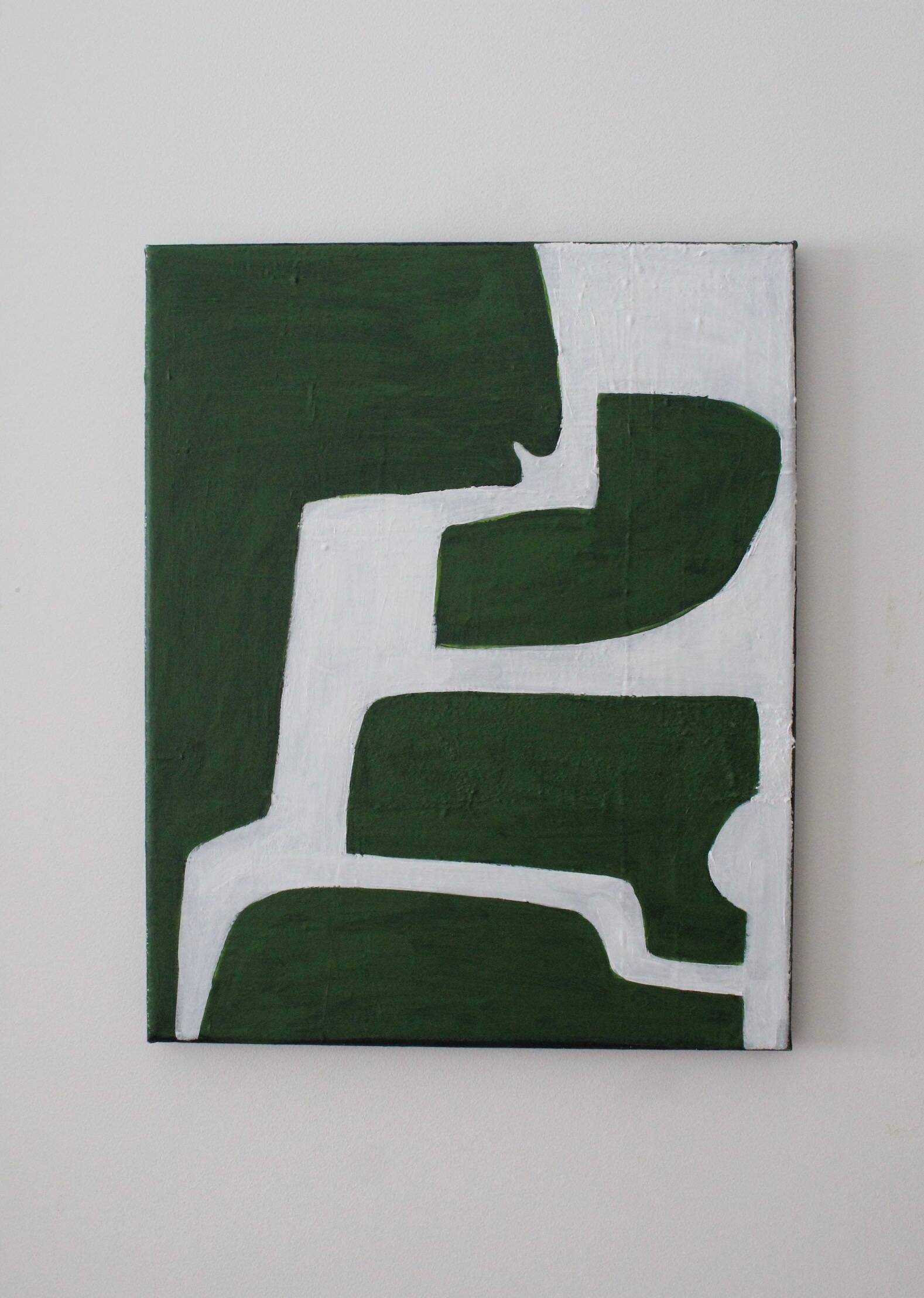 Organic green abstract canvas 100x80cm by Bodasca