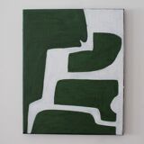 Organic green abstract canvas 100x80cm by Bodasca