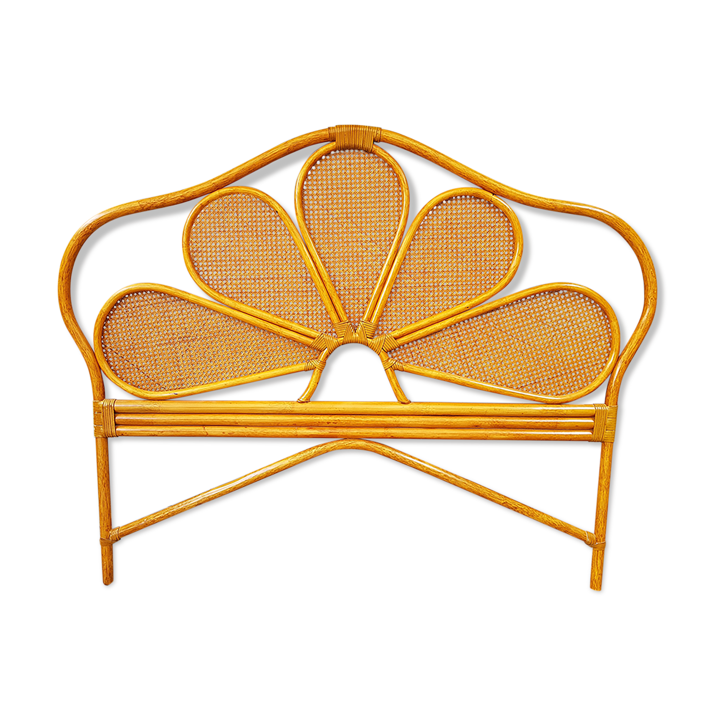 Rattan and caning headboard