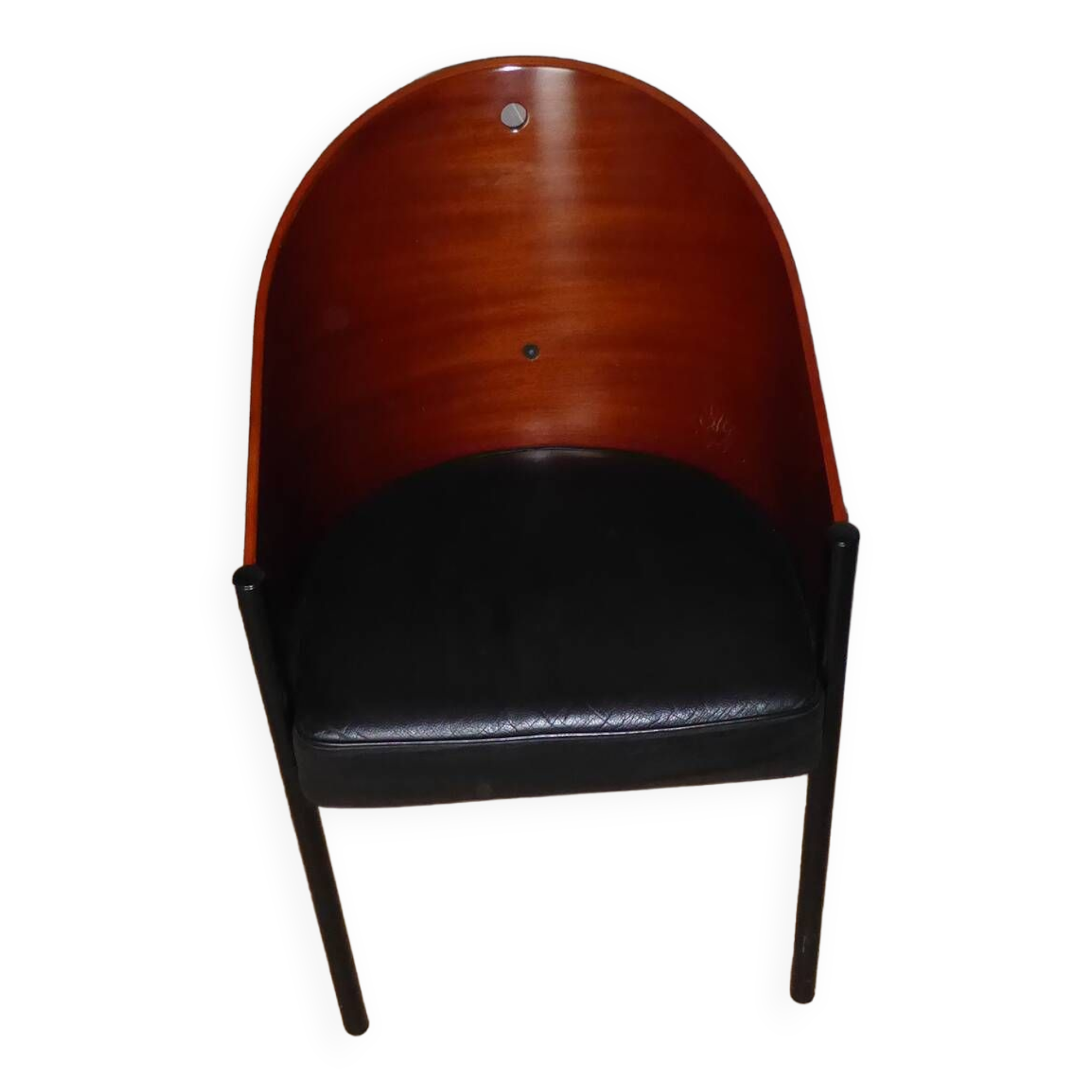 Coste mahogany and black armchair
