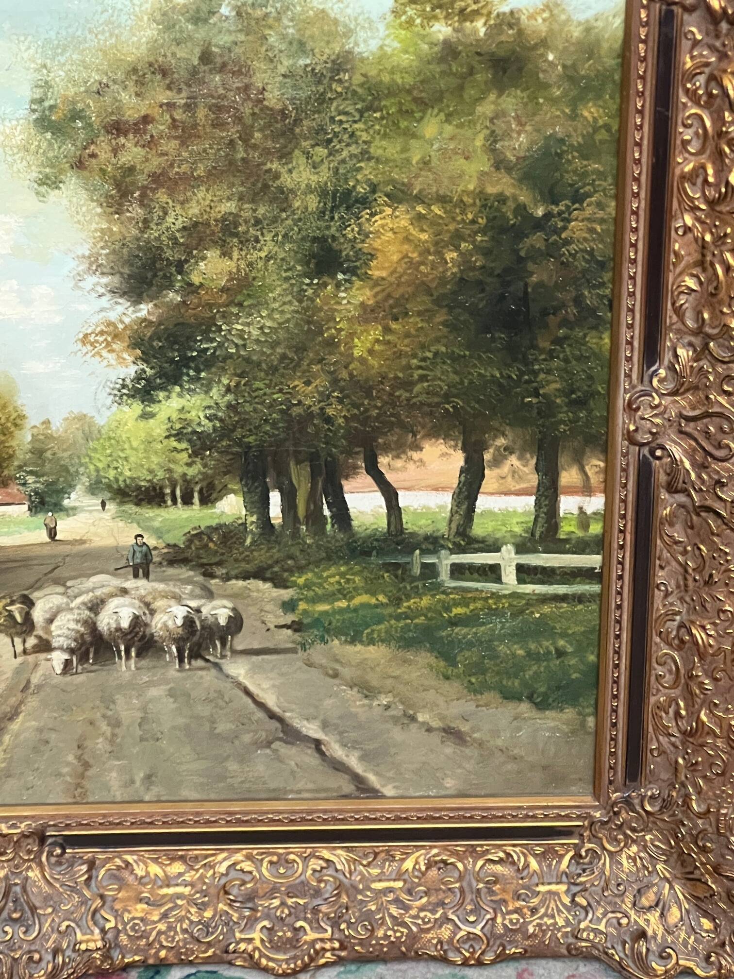 Landscape "Where time passes slowly." Oil on wood panel.