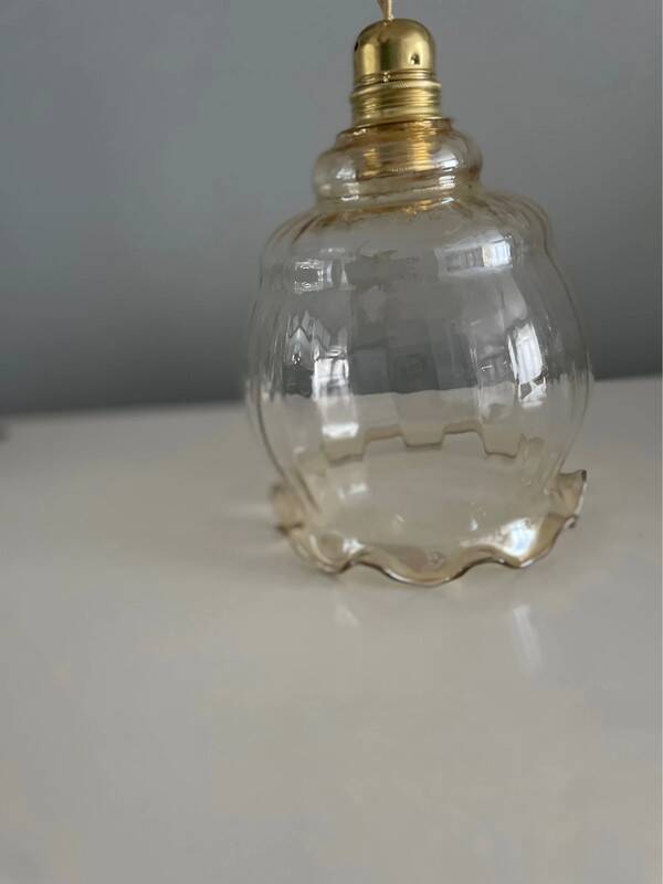 Vintage amber glass chandelier