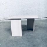 Vintage Italian Postmodern Square Granite Stone Side Table, 1970s