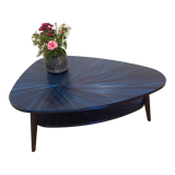 Table basse en marqueterie de paille