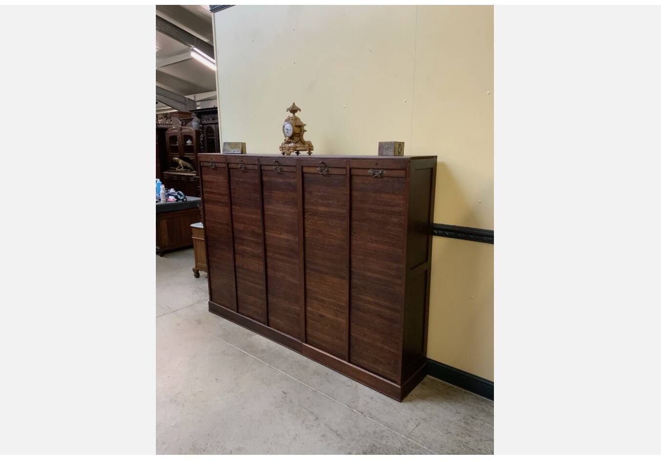 Antique Art Deco roller shutter archive cabinet