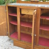Art deco oak and marble sideboard
