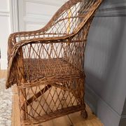 Grand Fauteuil en rotin vintage