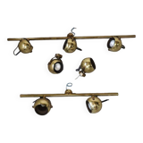 Set of vintage brass ceiling and wall lamps by Sische leuchten, Germany 1960's.