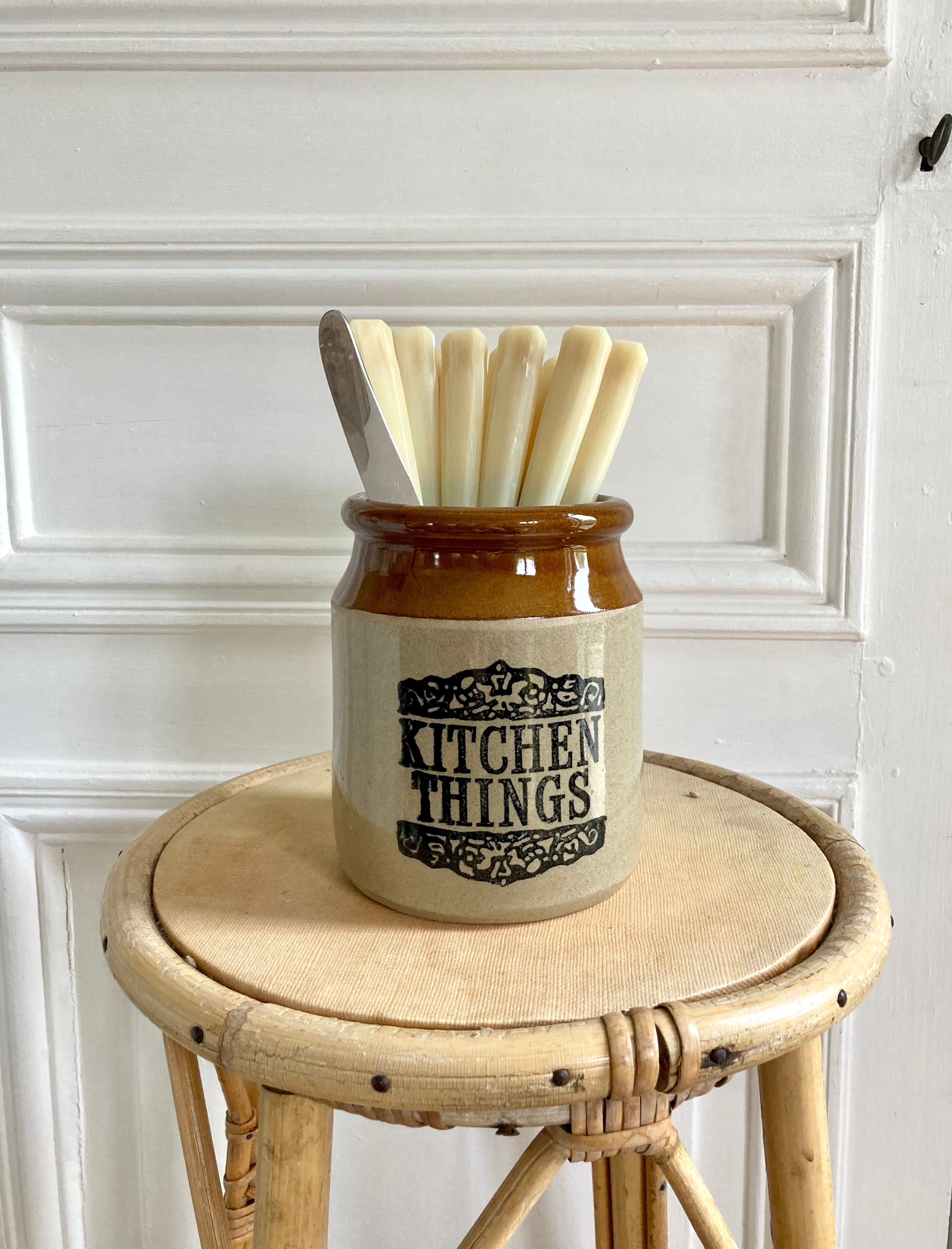 English two-tone stoneware pot